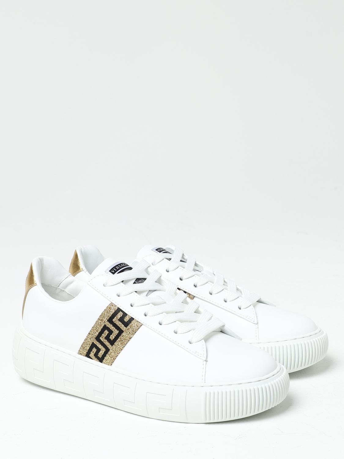 VERSACE SNEAKERS: Sneakers Greca Versace in pelle, Bianco - Img 2