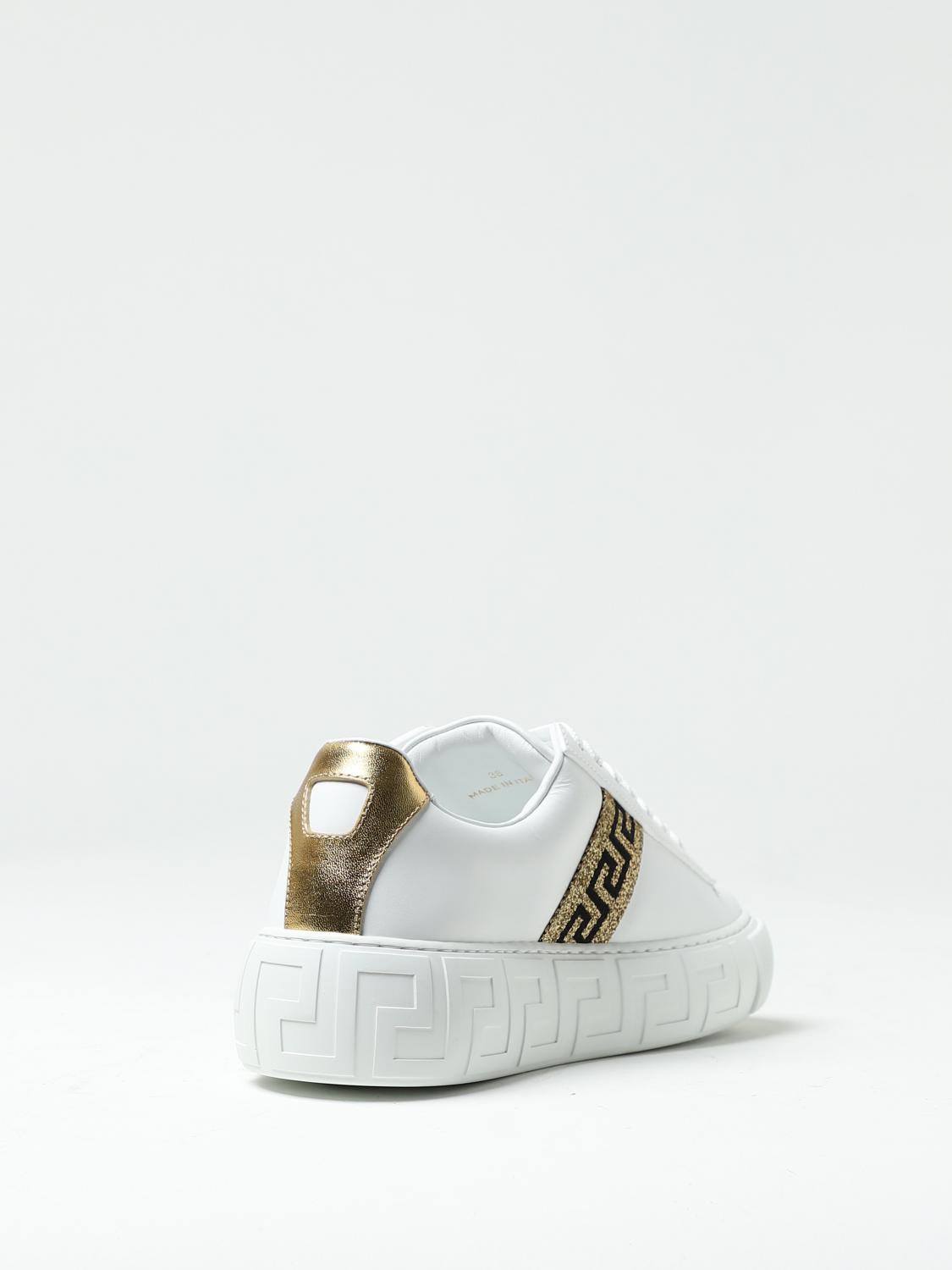 VERSACE SNEAKERS: Sneakers Greca Versace in pelle, Bianco - Img 3
