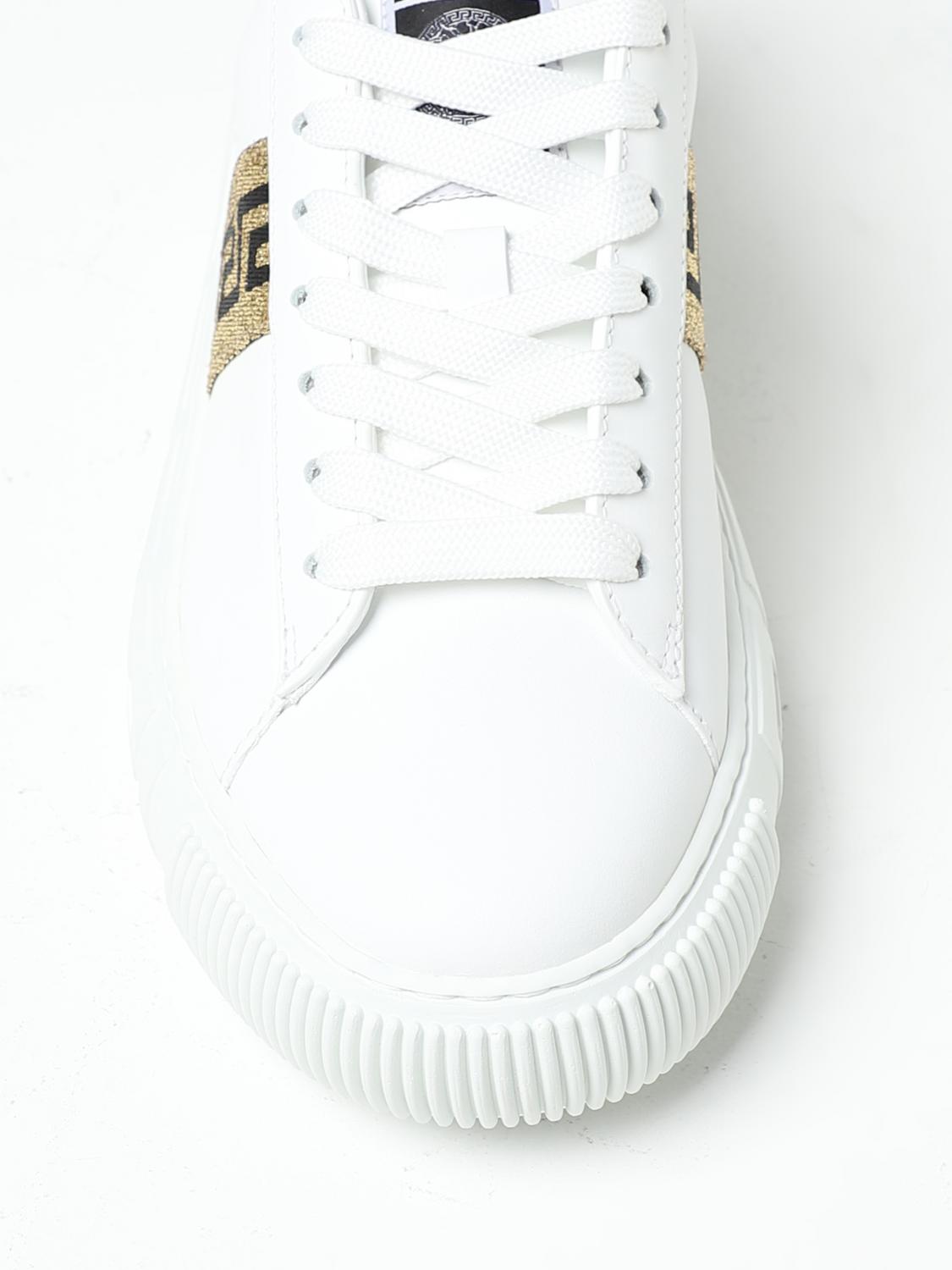 VERSACE SNEAKERS: Sneakers Greca Versace in pelle, Bianco - Img 4
