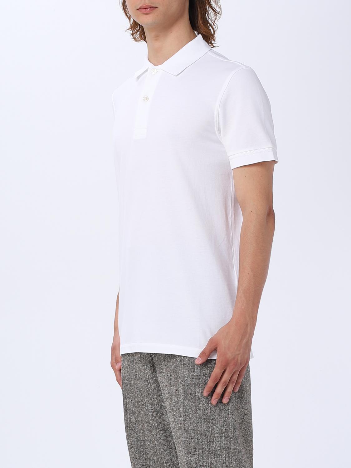 TOM FORD POLO: Polo Tom Ford in cotone piquet, Bianco - Img 4