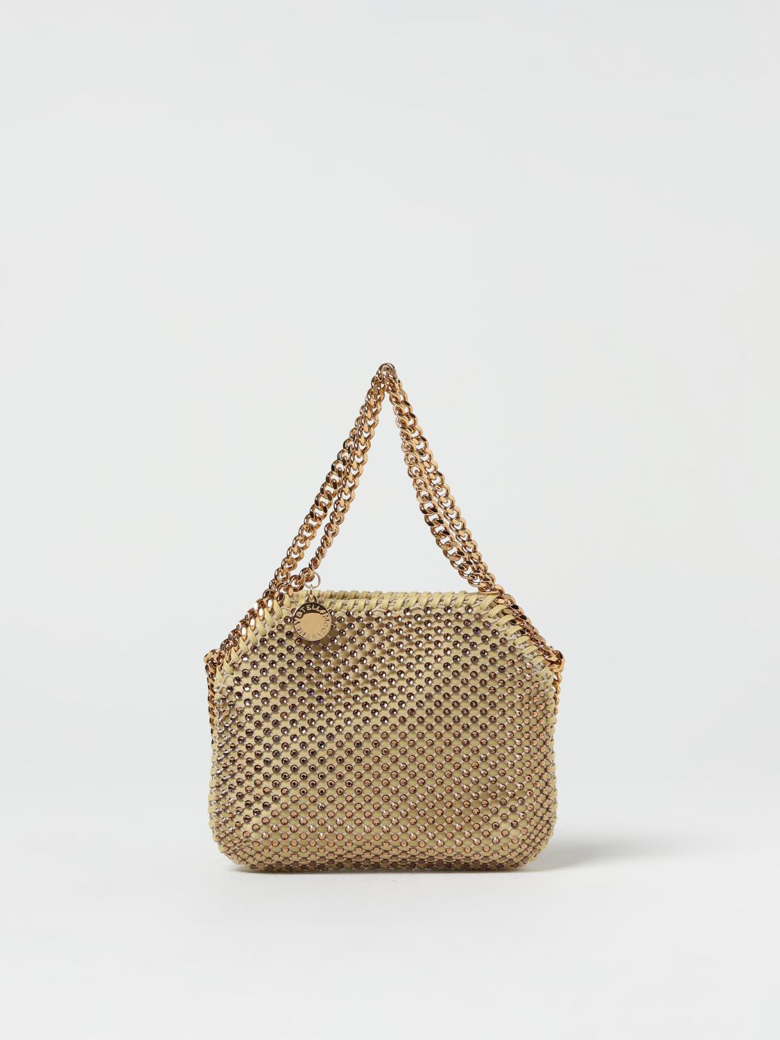 STELLA MCCARTNEY BORSA MINI: Borsa Falabella Stella McCartney in tessuto e strass, Oro - Img 1