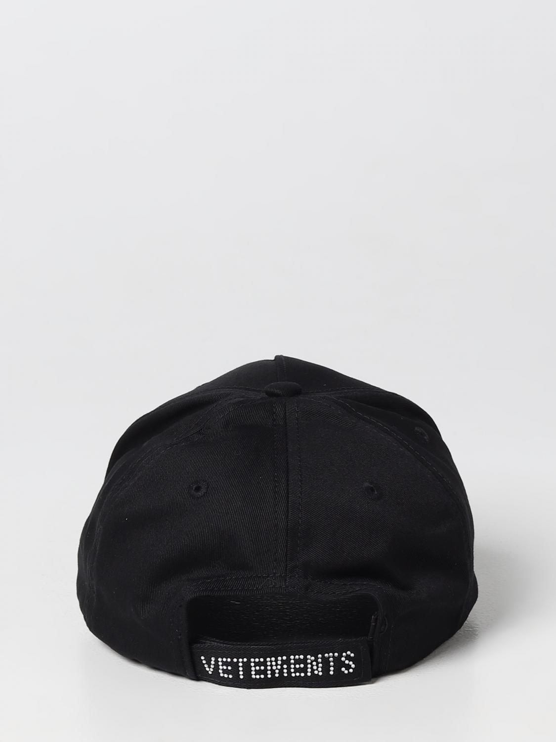 VETEMENTS CAPPELLO: Cappello Vip Vetements in cotone con strass, Nero - Img 3