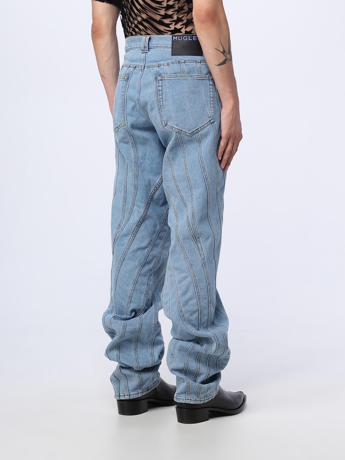 MUGLER JEANS: Jeans men Mugler, Blue - Img 3