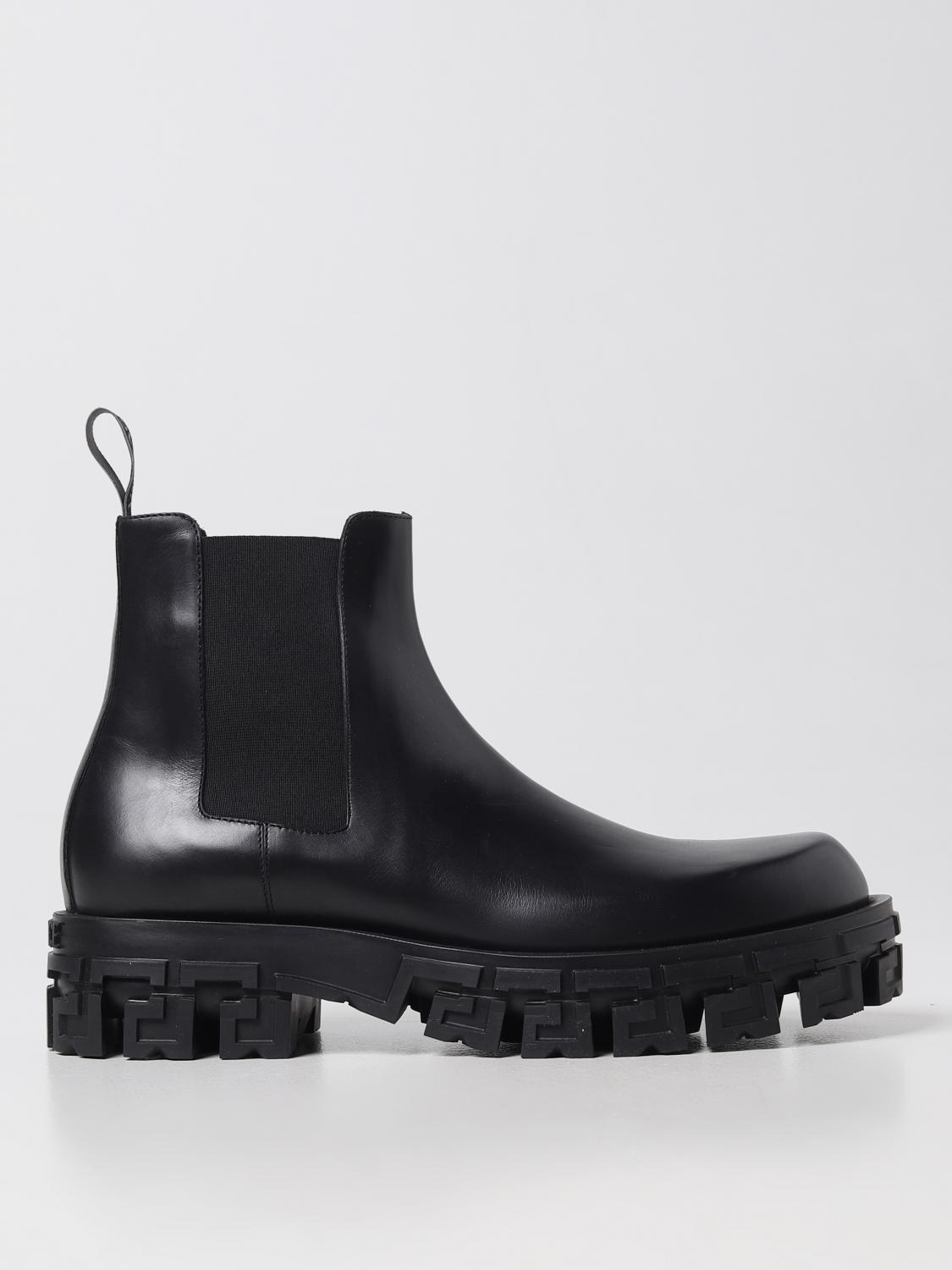 Versace Greca leather ankle boots - Black | 10105631A05956
