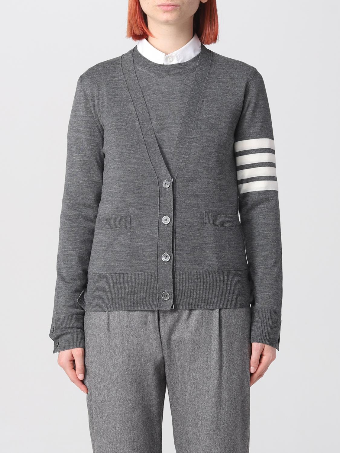 THOM BROWNE PULLOVER: Wollcardigan Thom Browne, Charcoal - Img 1