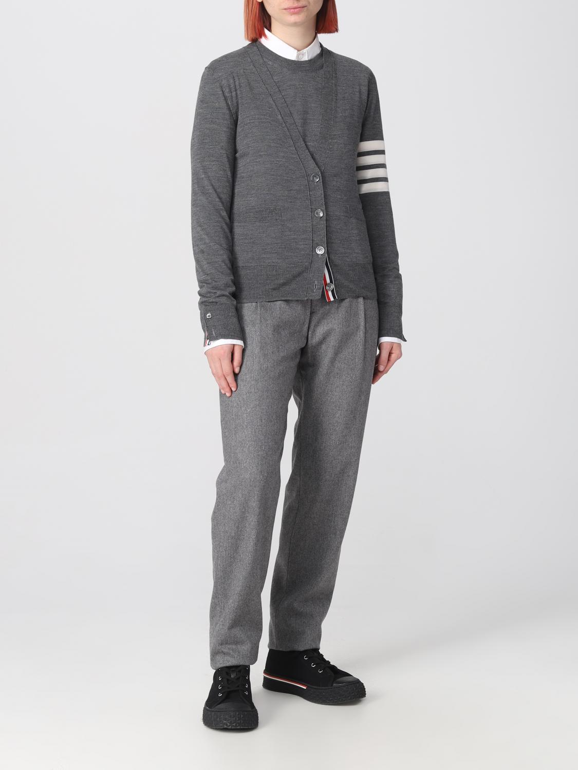 THOM BROWNE PULLOVER: Wollcardigan Thom Browne, Charcoal - Img 2