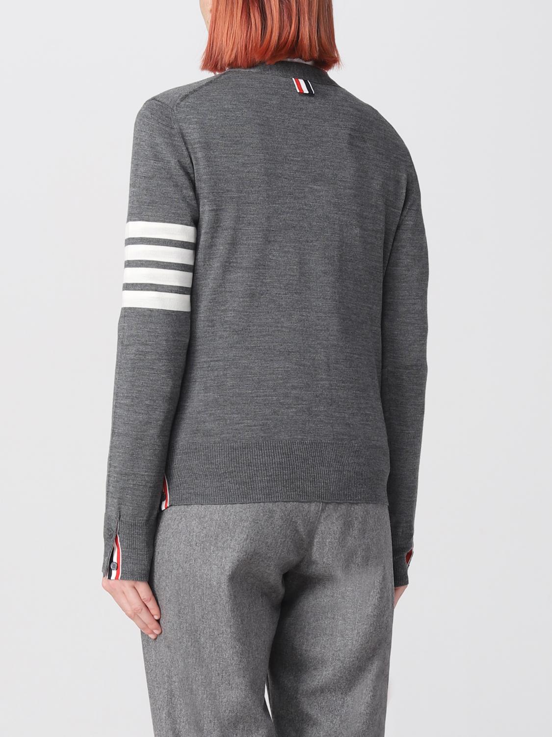 THOM BROWNE PULLOVER: Wollcardigan Thom Browne, Charcoal - Img 3