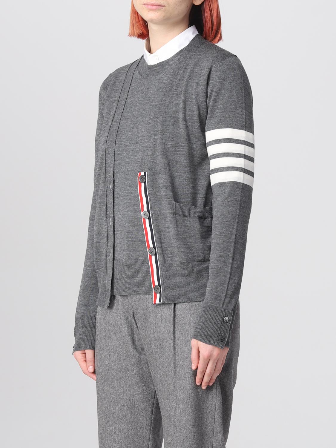 THOM BROWNE PULLOVER: Wollcardigan Thom Browne, Charcoal - Img 4