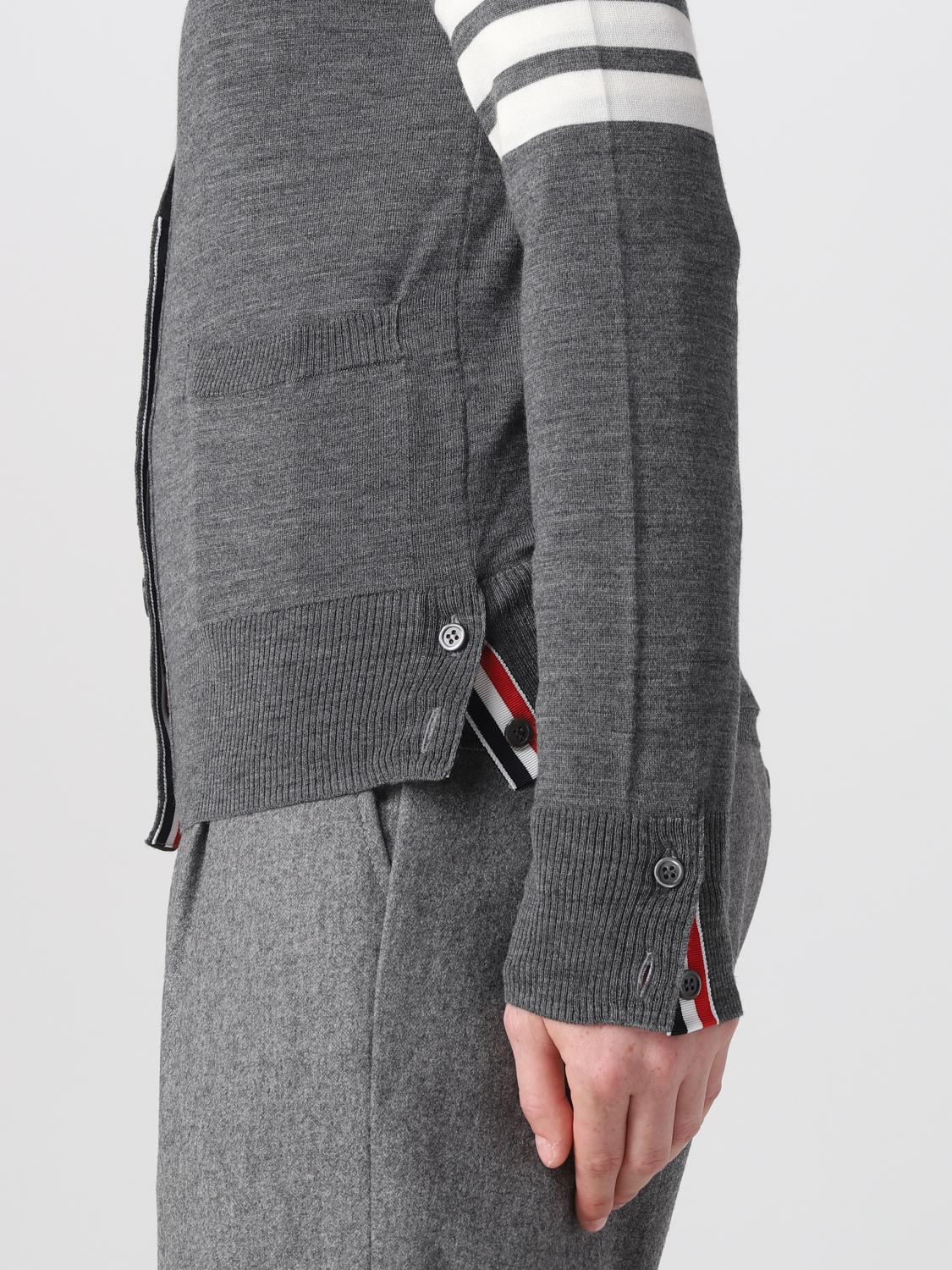 THOM BROWNE PULLOVER: Wollcardigan Thom Browne, Charcoal - Img 5