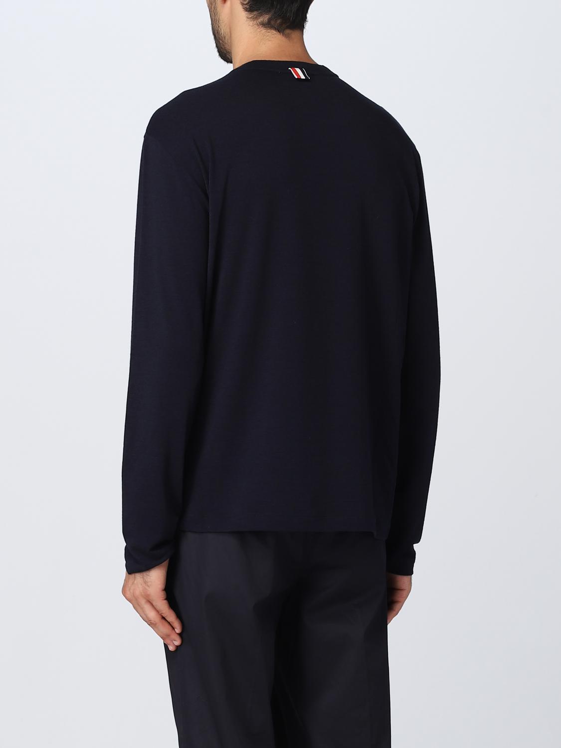 Tシャツ・カットソー THOM BROWNE Men T-shirt Blue MJS218AJ0084 415 4-Bar cotton jersey T-shirt in blue - Thom Browne | Mytheresa