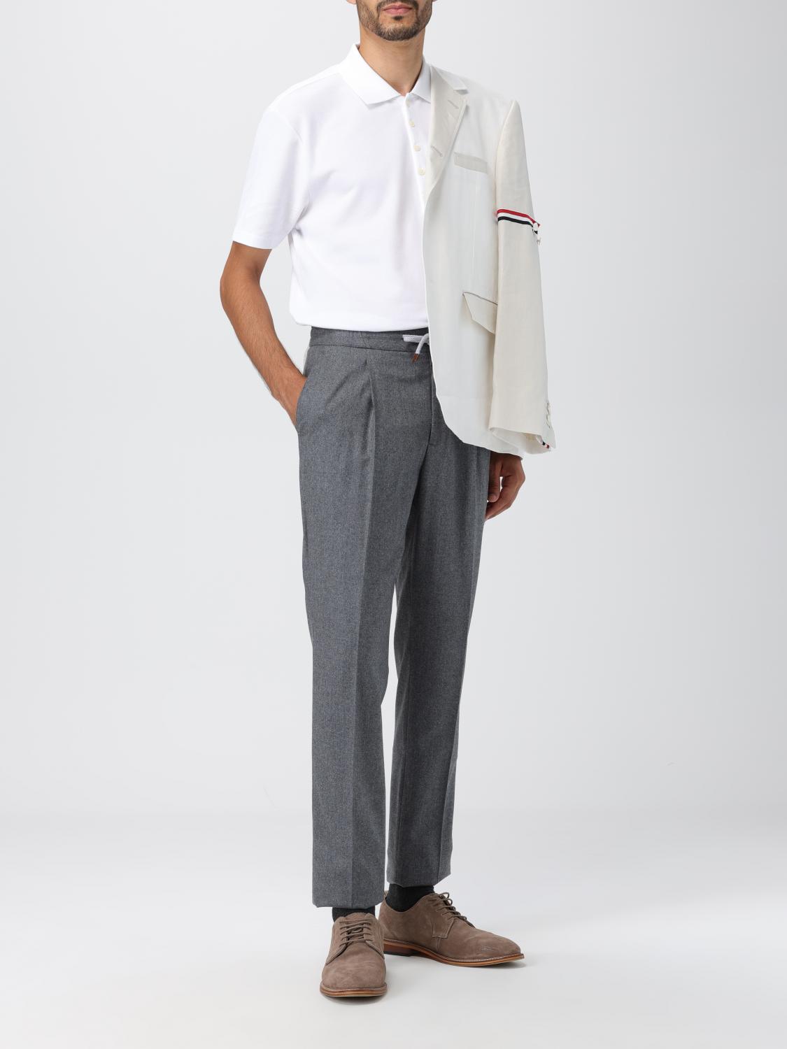 THOM BROWNE POLO: Polo Thom Browne de piqué de algodón con logo, Blanco - Img 2
