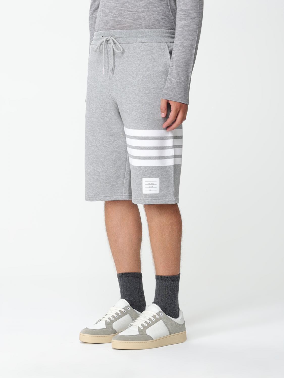 THOM BROWNE SHORTS: Thom Browne cotton shorts with four-bar, Grey - Img 3