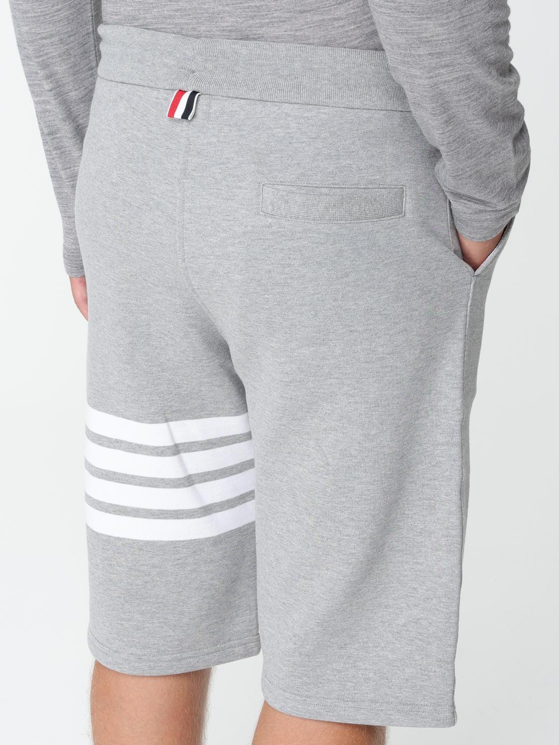 THOM BROWNE SHORTS: Thom Browne cotton shorts with four-bar, Grey - Img 4