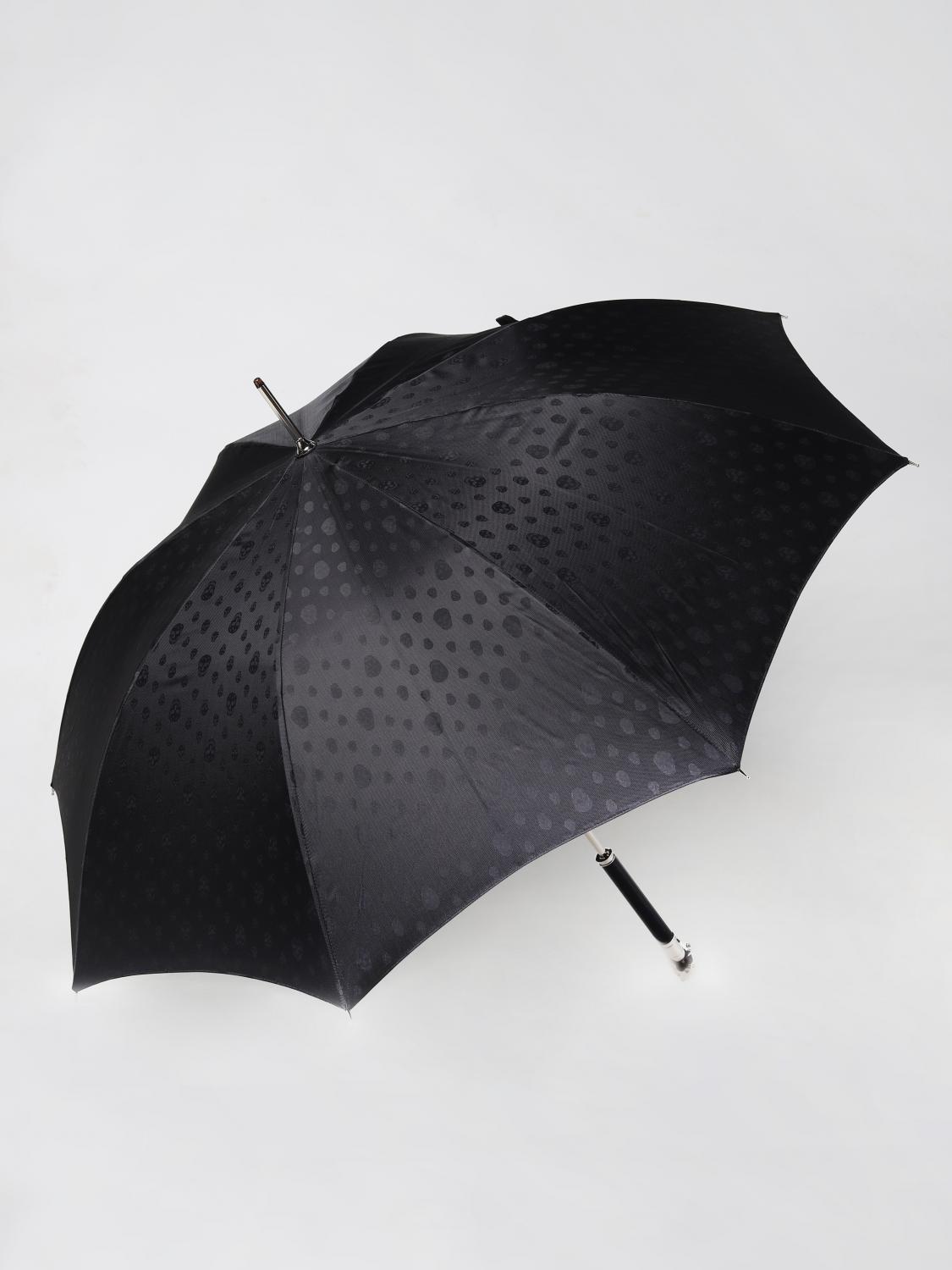MCQUEEN UMBRELLA: McQueen umbrella in jacquard nylon, Silver - Img 2
