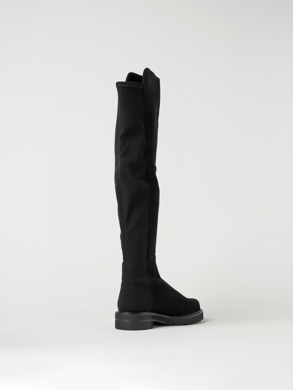 STUART WEITZMAN BOOTS: Stuart Weitzman 5050 boots in suede and lycra, Black - Img 3