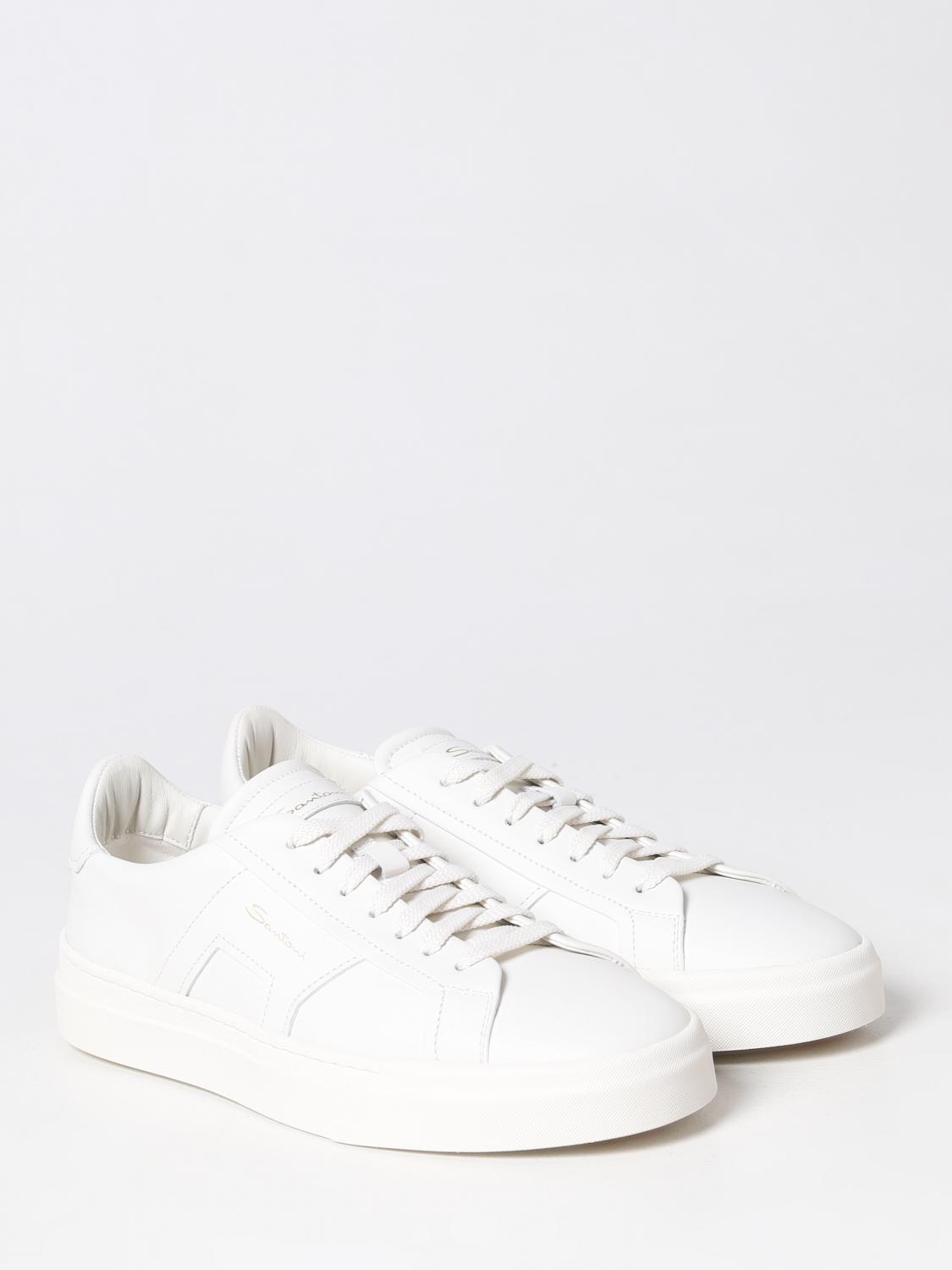 SANTONI SNEAKERS: Sneakers Santoni in pelle, Bianco - Img 2