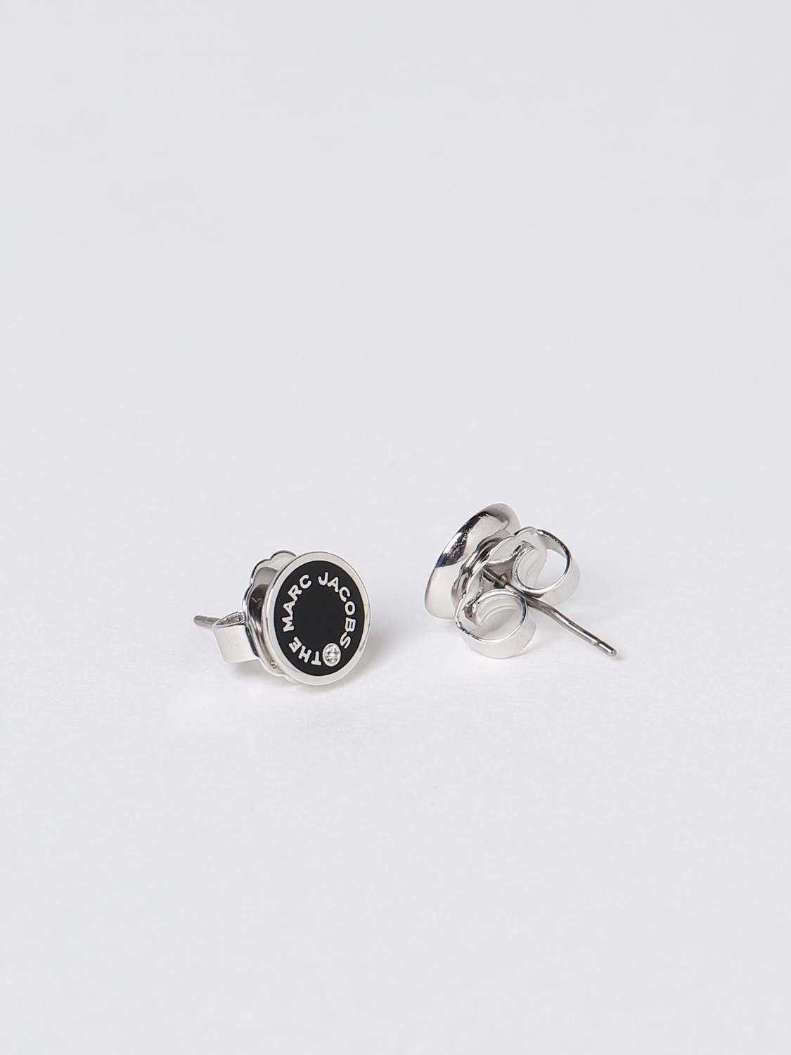 MARC JACOBS GIOIELLO: Orecchini The Medallion Marc Jacobs in metallo e smalto, Nero - Img 2