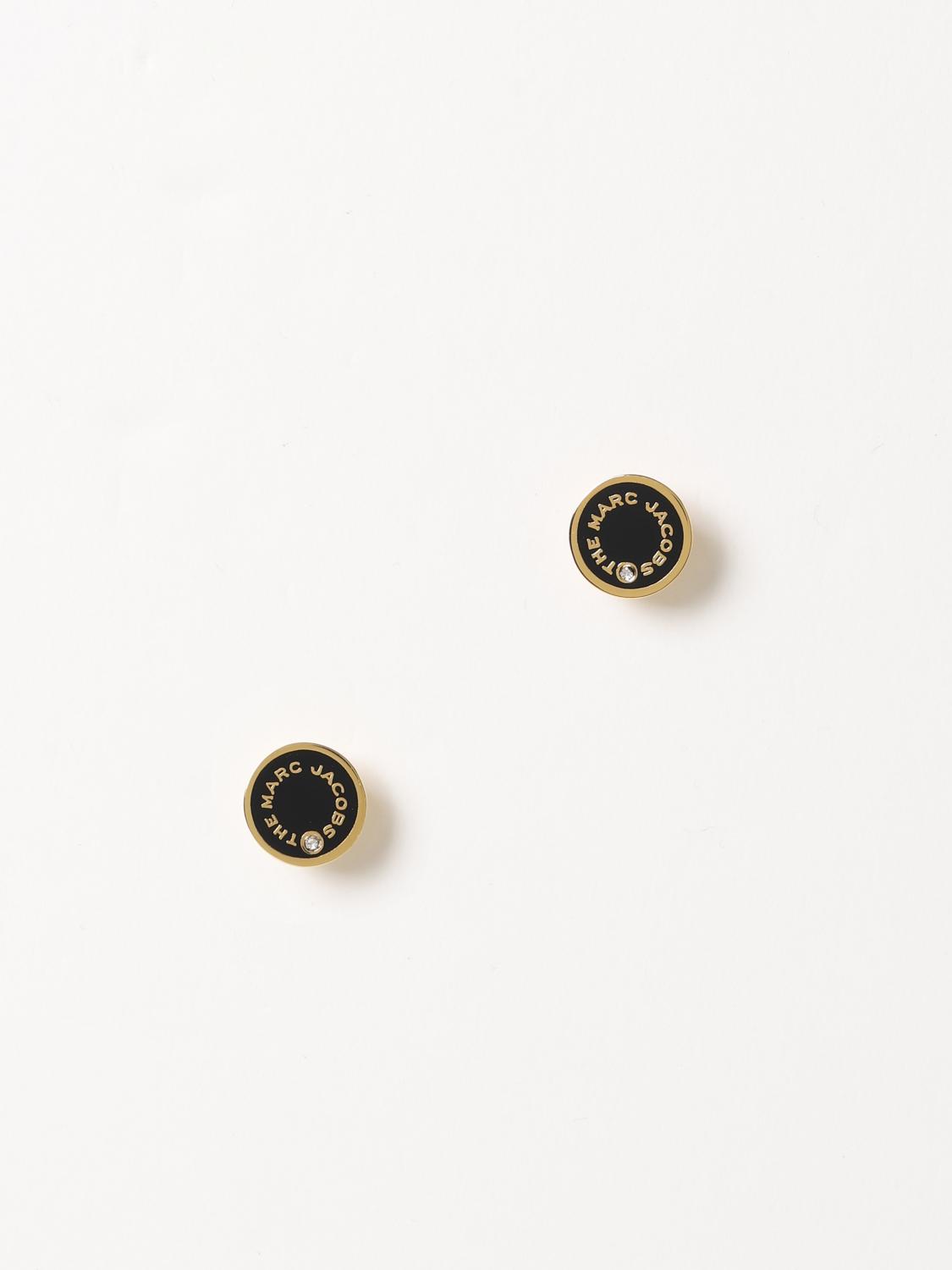 MARC JACOBS GIOIELLO: Orecchini The Medallion Marc Jacobs in metallo e smalto, Nero 1 - Img 1