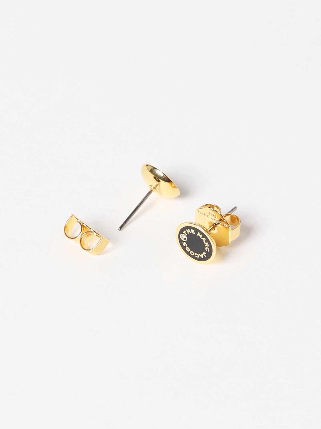 MARC JACOBS GIOIELLO: Orecchini The Medallion Marc Jacobs in metallo e smalto, Nero 1 - Img 2