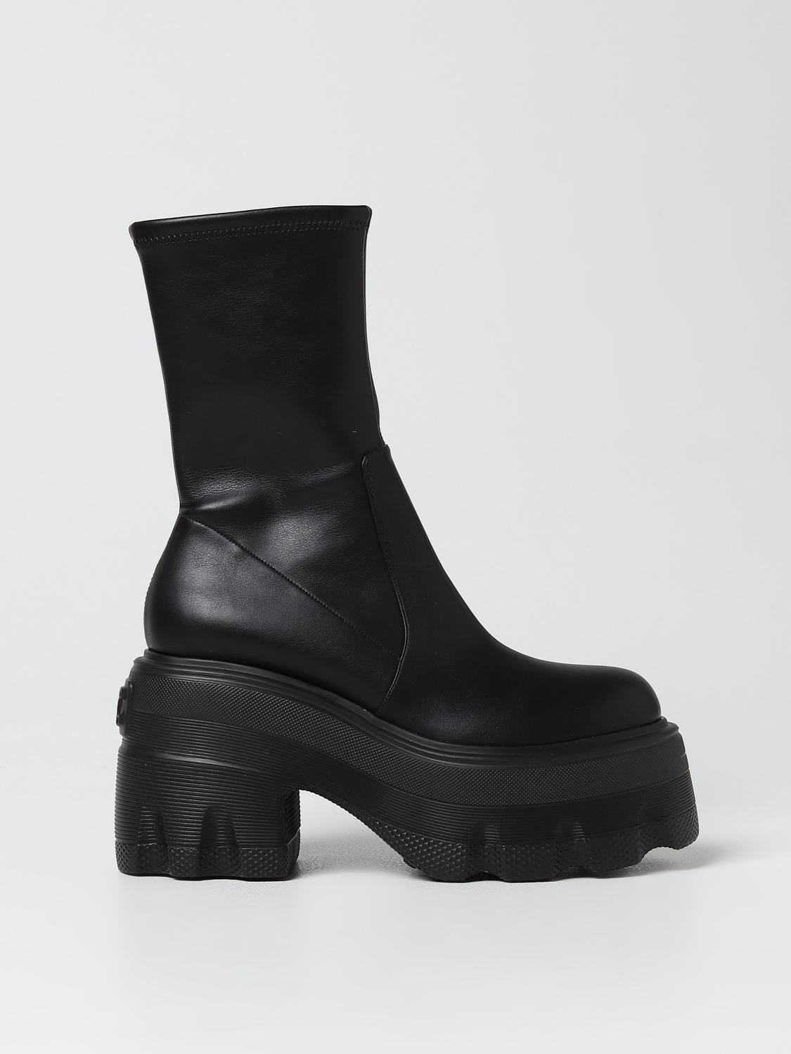 CASADEI: Boots woman Black Casadei flat ankle boot