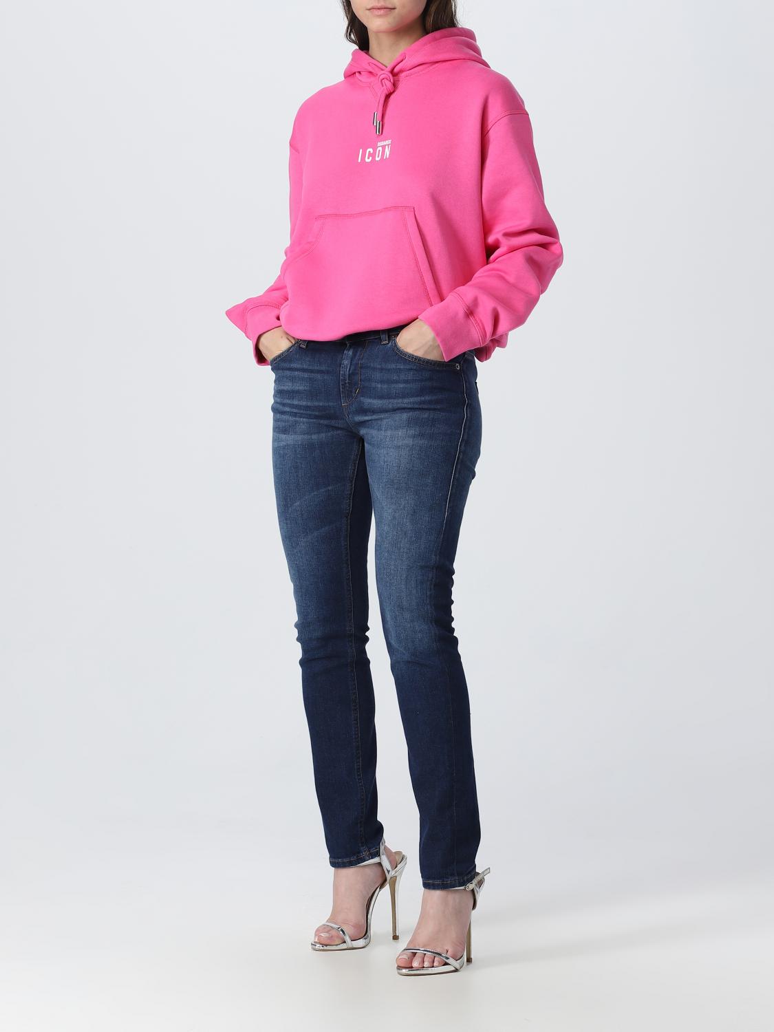 DSQUARED2: cotton sweatshirt - Pink | Dsquared2 sweatshirt