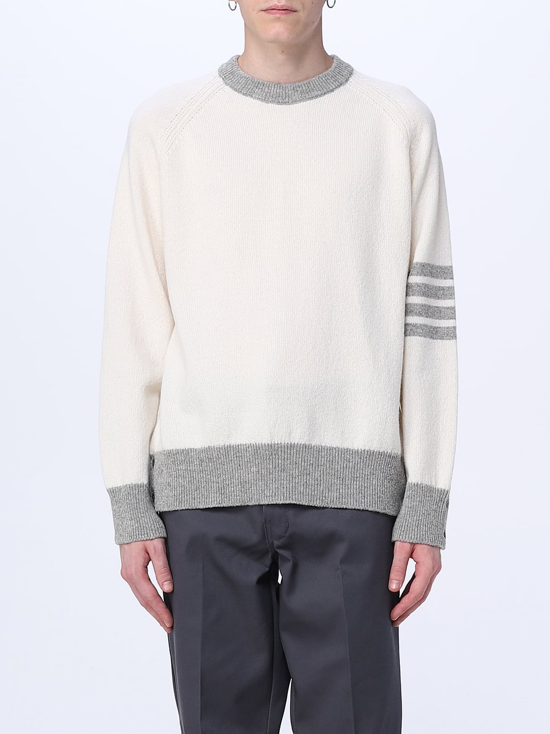 THOM BROWNE セーター: セーター メンズ Thom Browne, ホワイト - Img 1