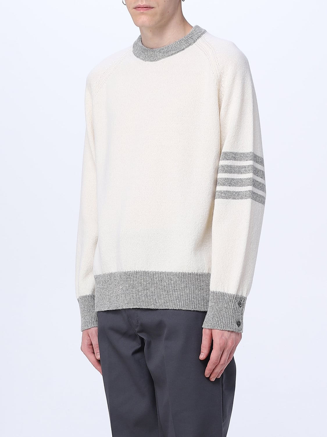THOM BROWNE セーター: セーター メンズ Thom Browne, ホワイト - Img 4
