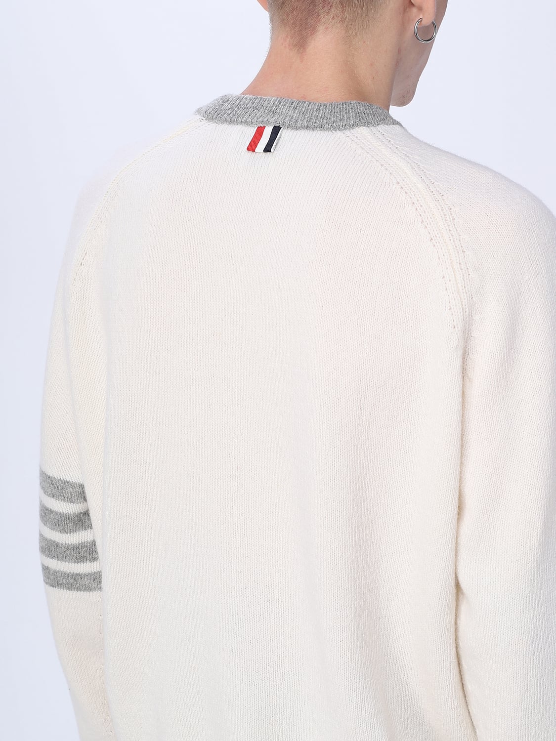THOM BROWNE セーター: セーター メンズ Thom Browne, ホワイト - Img 5