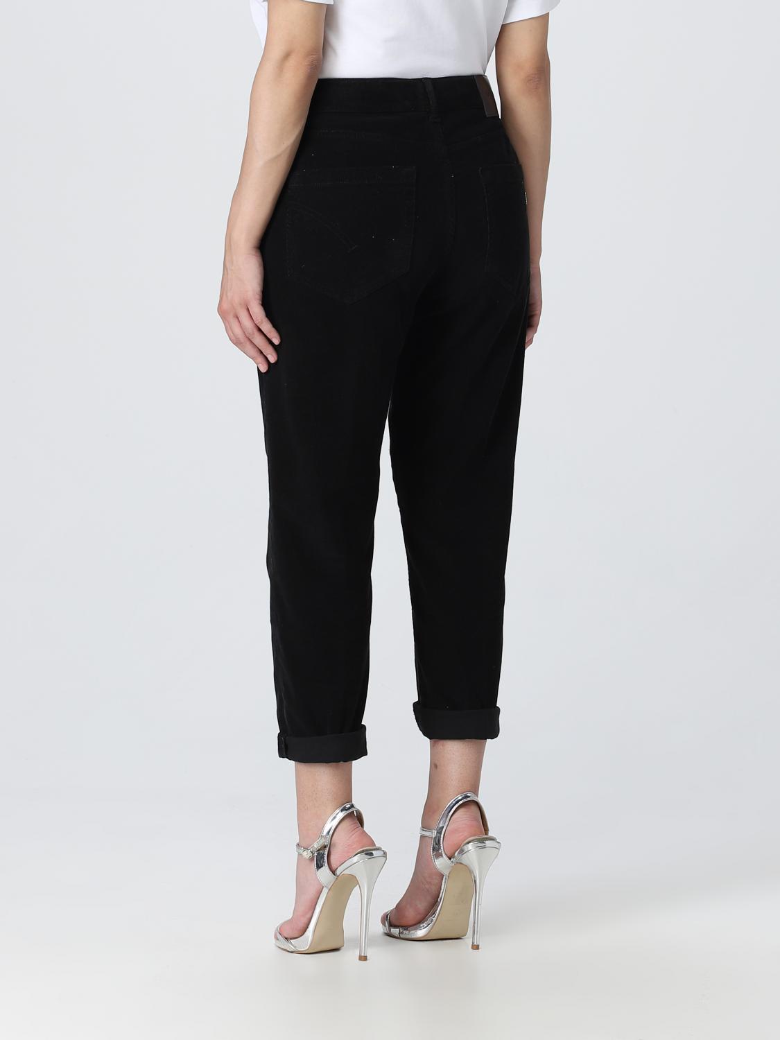 DONDUP PANTS: Dondup pants in cotton blend velvet, Black - Img 2