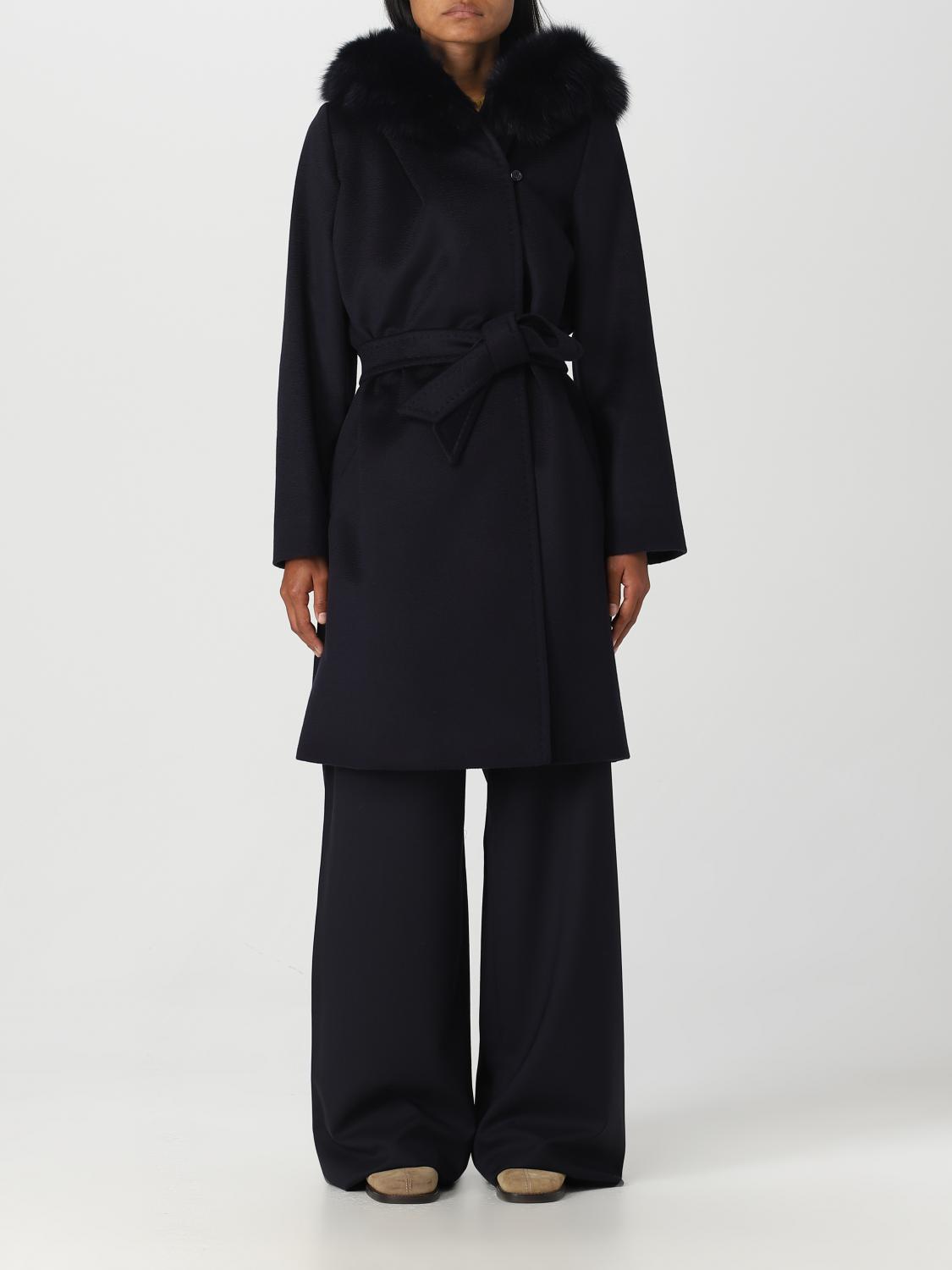 MAX MARA COAT: Coat woman Max Mara, Blue - Img 1