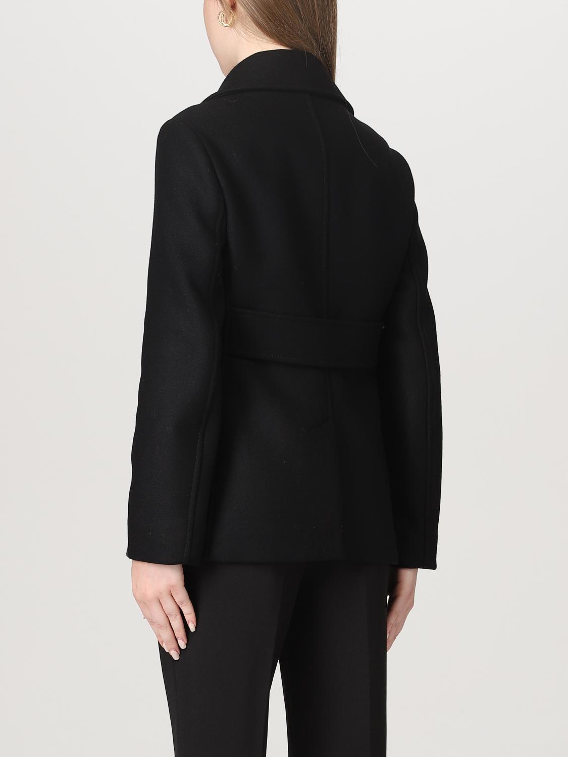 RED VALENTINO CAPPOTTO: Caban Red Valentino doppiopetto in misto lana, Nero - Img 3