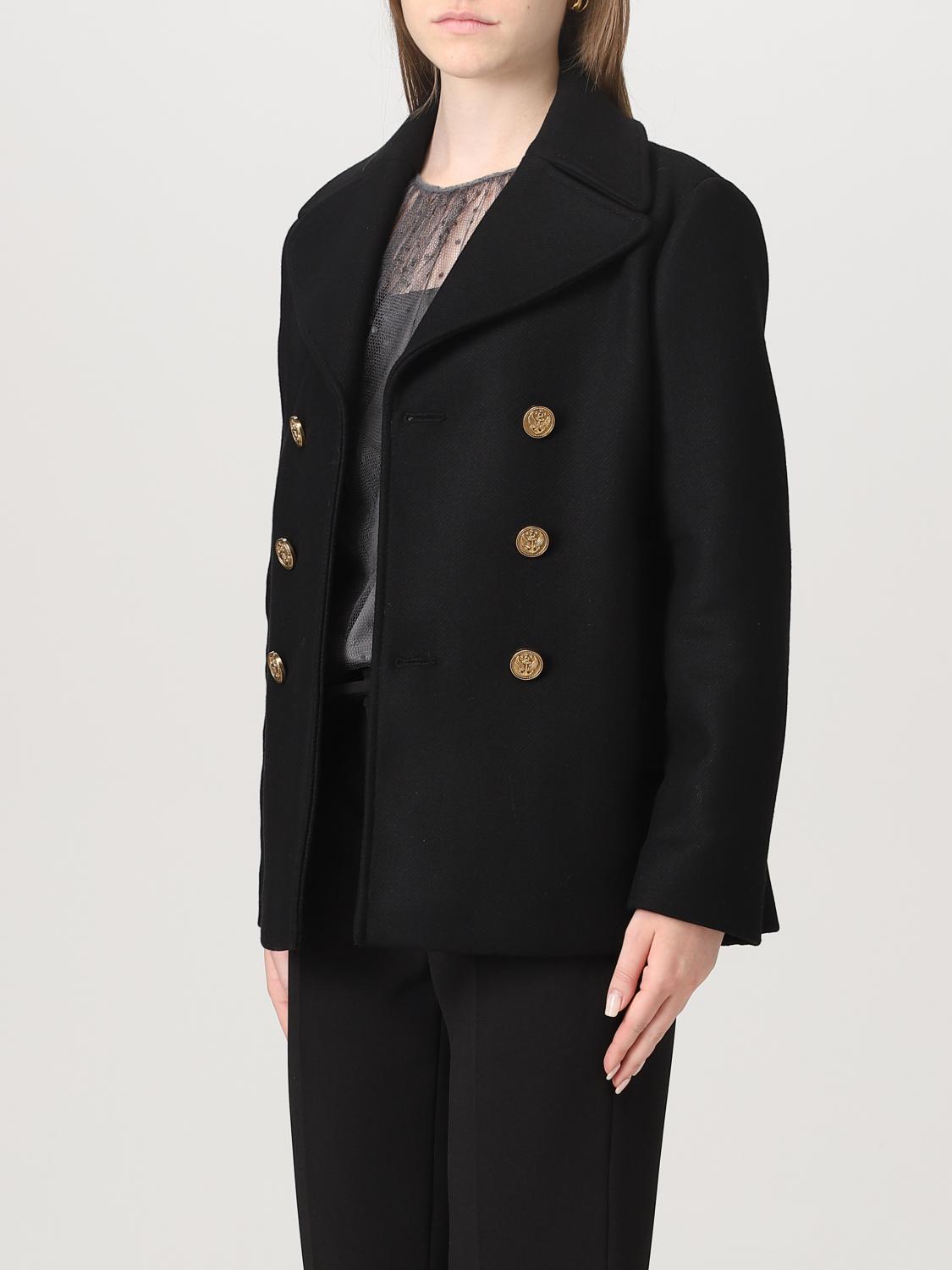 RED VALENTINO CAPPOTTO: Caban Red Valentino doppiopetto in misto lana, Nero - Img 4