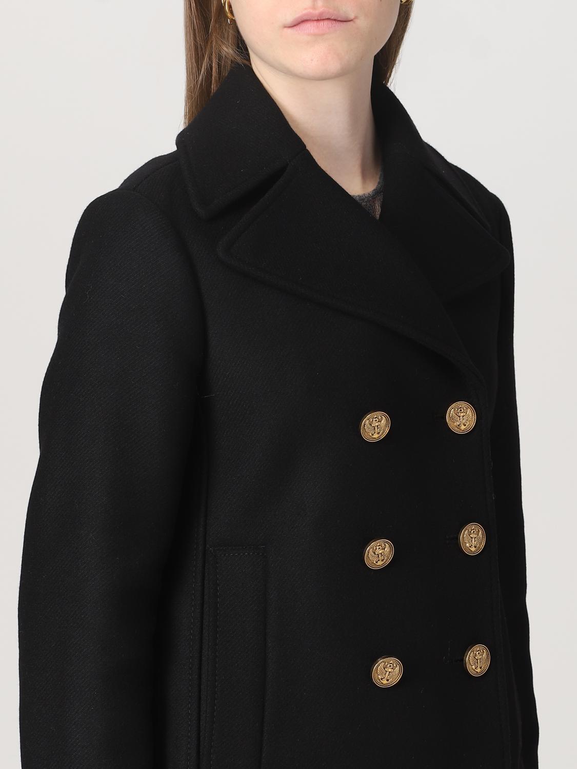 RED VALENTINO CAPPOTTO: Caban Red Valentino doppiopetto in misto lana, Nero - Img 5