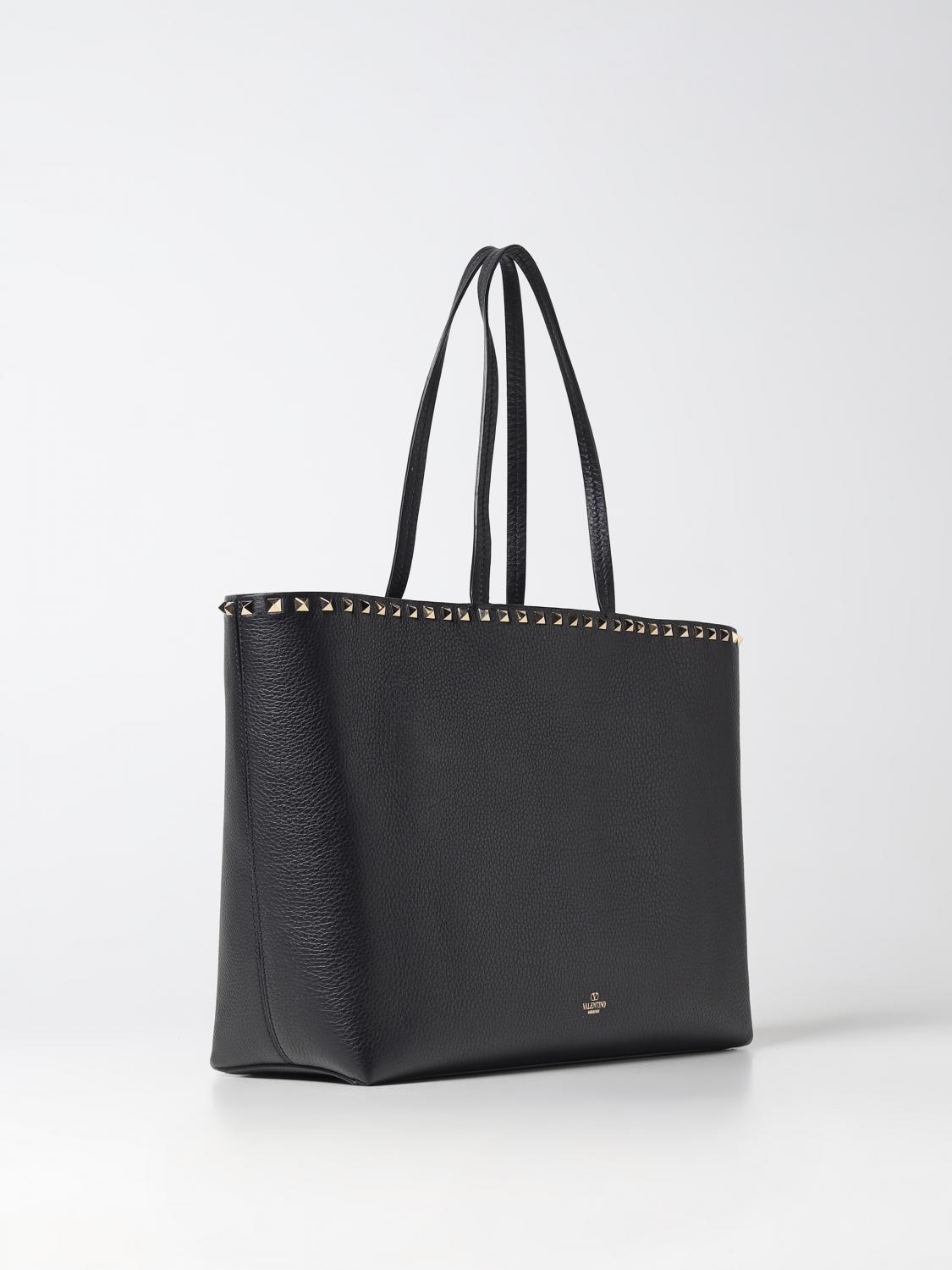 VALENTINO GARAVANI BORSA TOTE: Borsa Rockstud Valentino Garavani in pelle a grana, Nero - Img 2