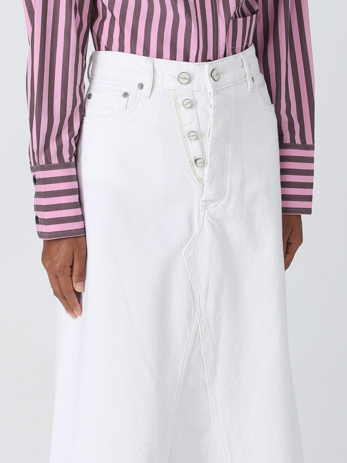 GANNI FALDA: Falda mujer Ganni, Blanco - Img 4