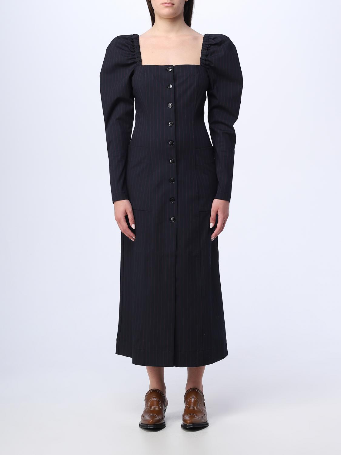 GANNI: pinstripe suit in recycled fabric Sky Ganni dress F7894