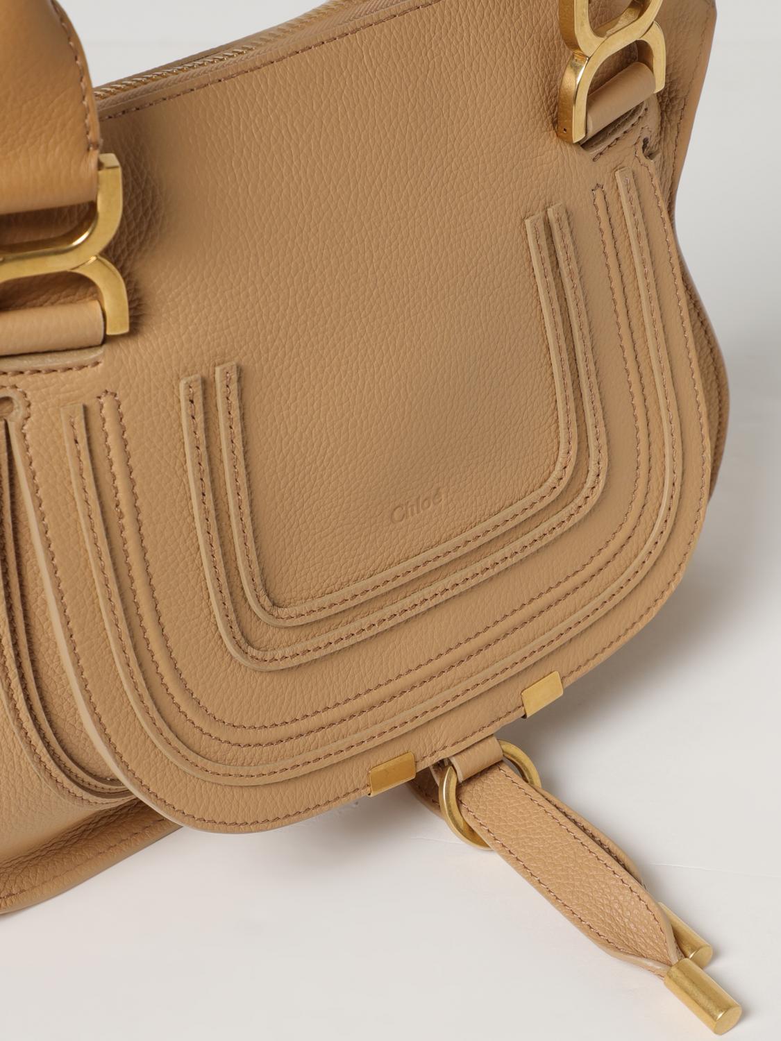 CHLOÉ BORSA A MANO: Borsa Marcie Chloé in pelle a grana, Cuoio - Img 3