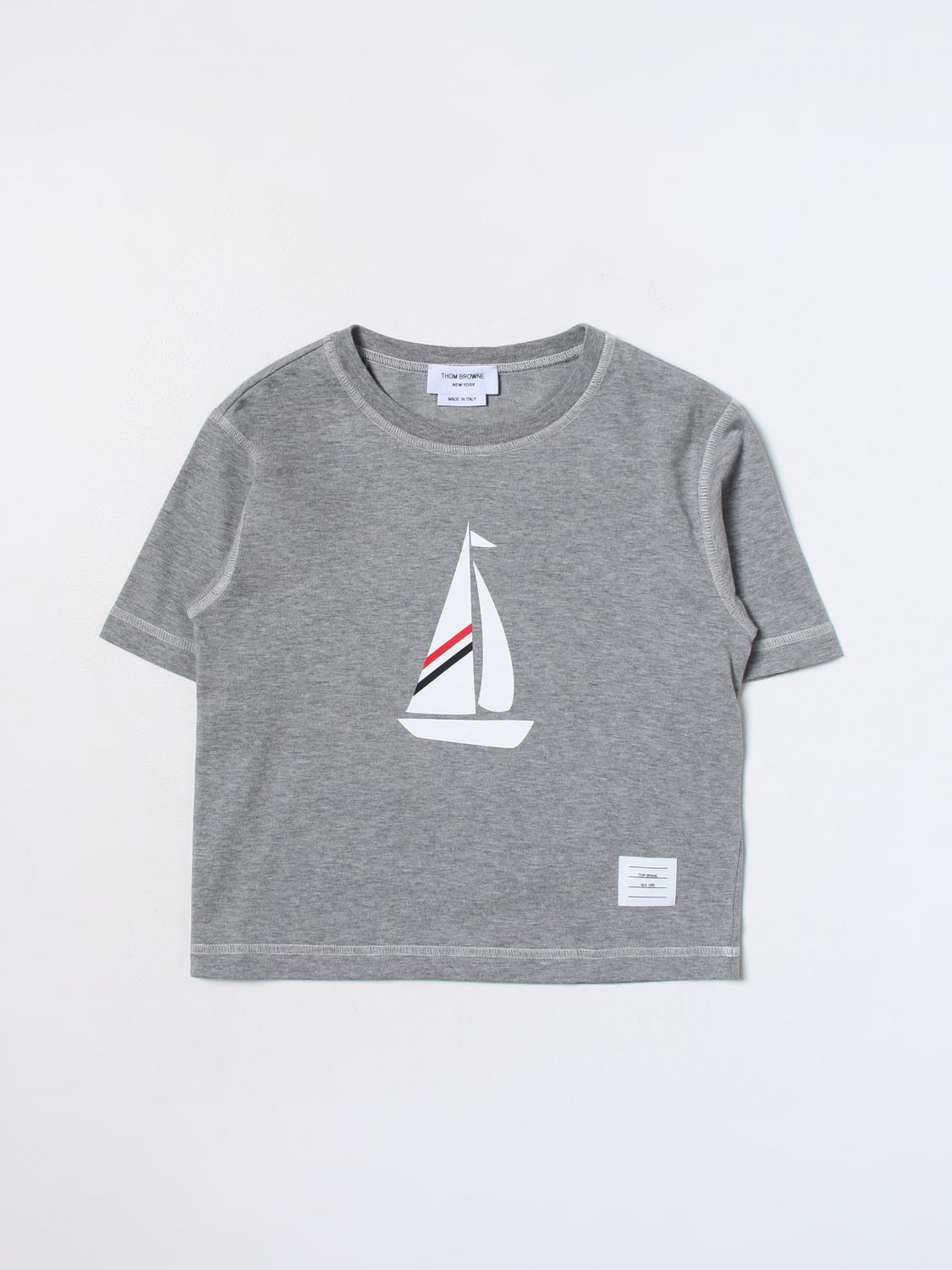 THOM BROWNE T-SHIRT: Thom Browne cotton t-shirt, Grey - Img 1