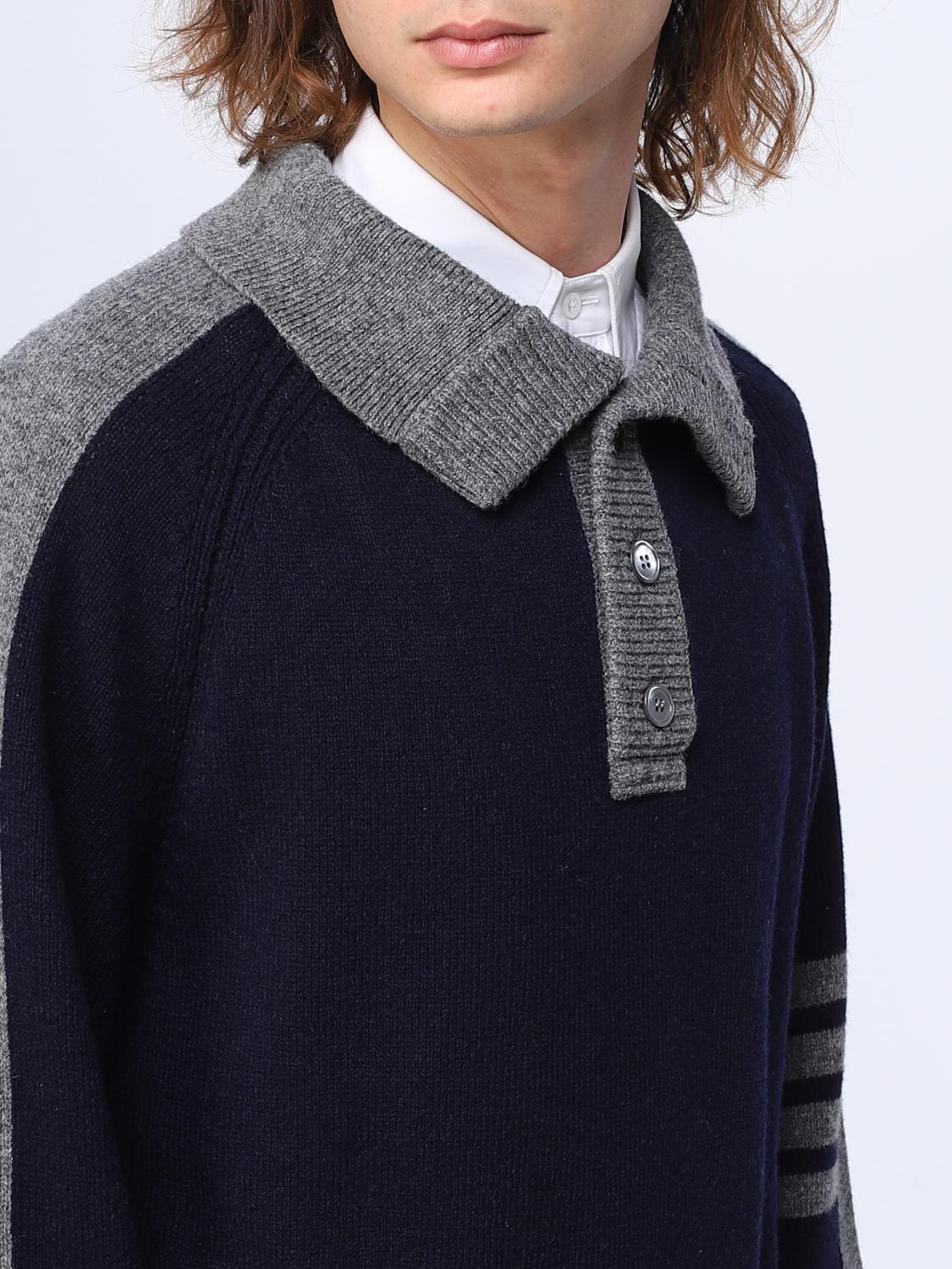 THOM BROWNE PULL: Pull homme Thom Browne, Bleu - Img 5