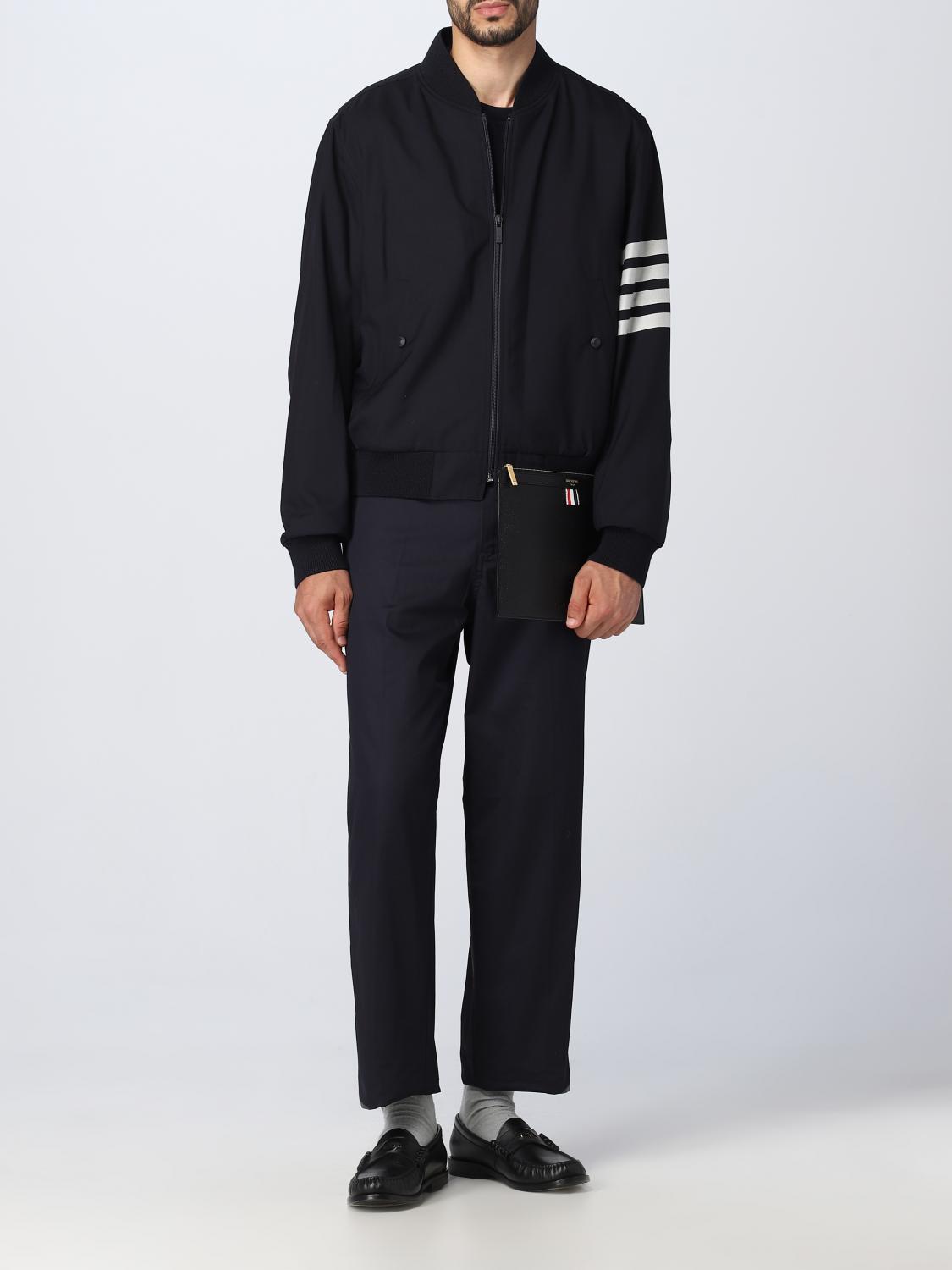 THOM BROWNE PORTADOCUMENTI: Clutch Thom Browne in pelle a grana, Nero - Img 2