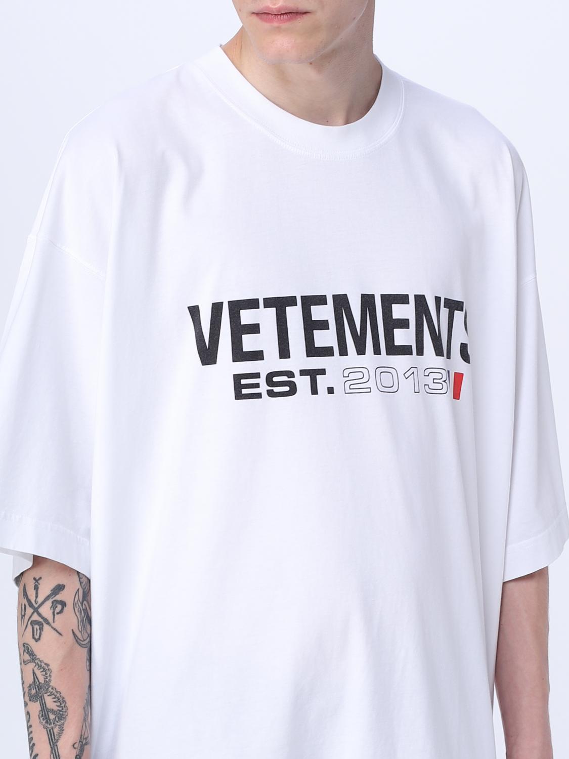 VETEMENTS UE54TR100WDWHITE 関税送料込 VETEMENTS: T-shirt men - White | Vetements t-shirt