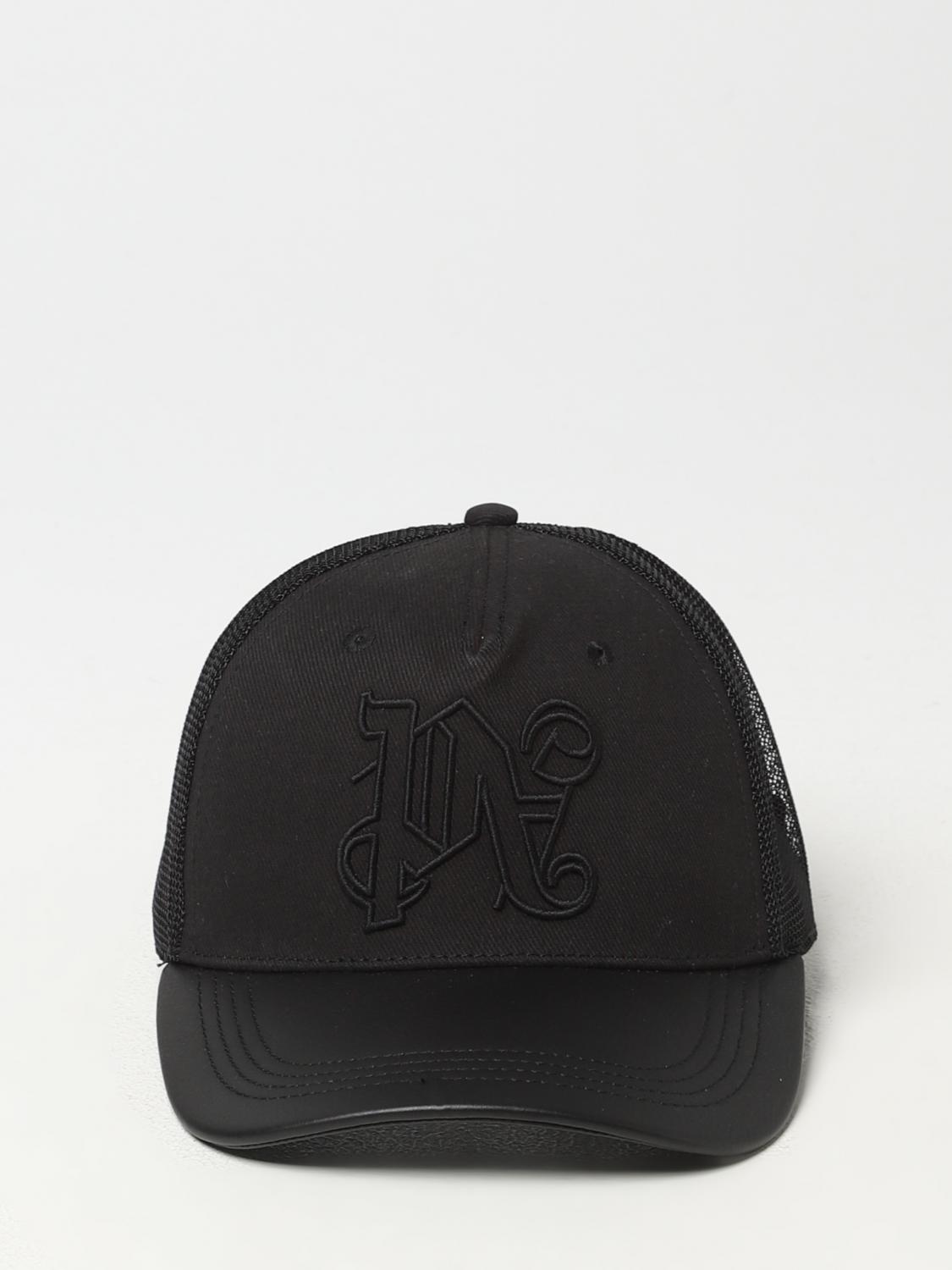 PALM ANGELS HAT: Palm Angels hat in cotton and synthetic leather, Black - Img 2