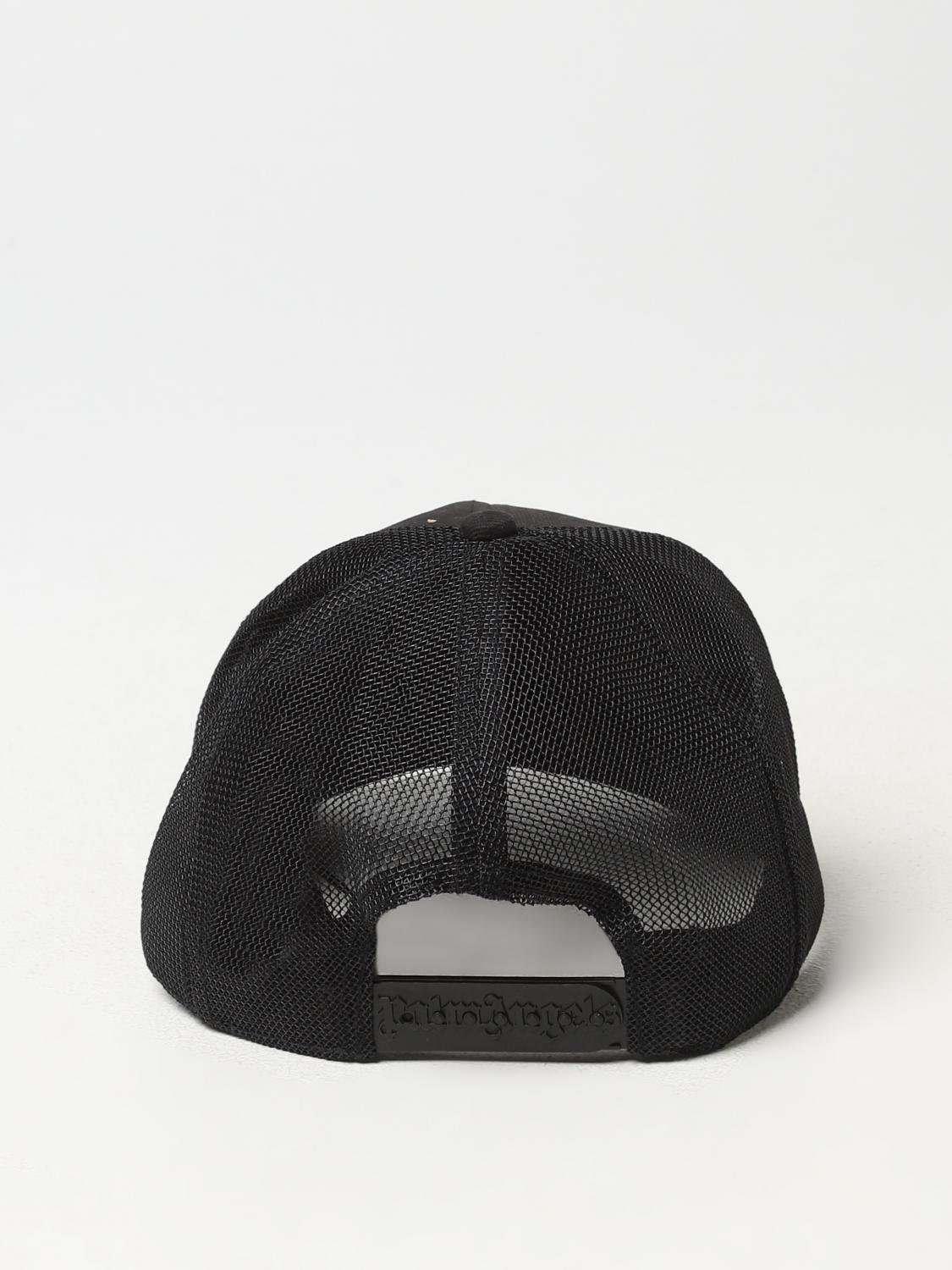 PALM ANGELS HAT: Palm Angels hat in cotton and synthetic leather, Black - Img 3