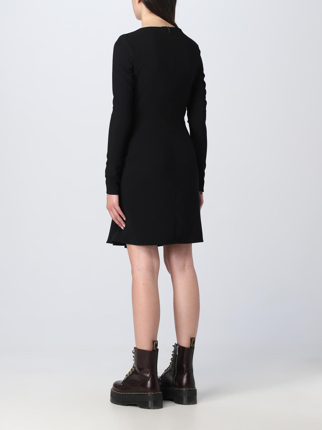 DSQUARED2 ABITO: Abito Dsquared2 in viscosa con drappeggio e logo, Nero - Img 2