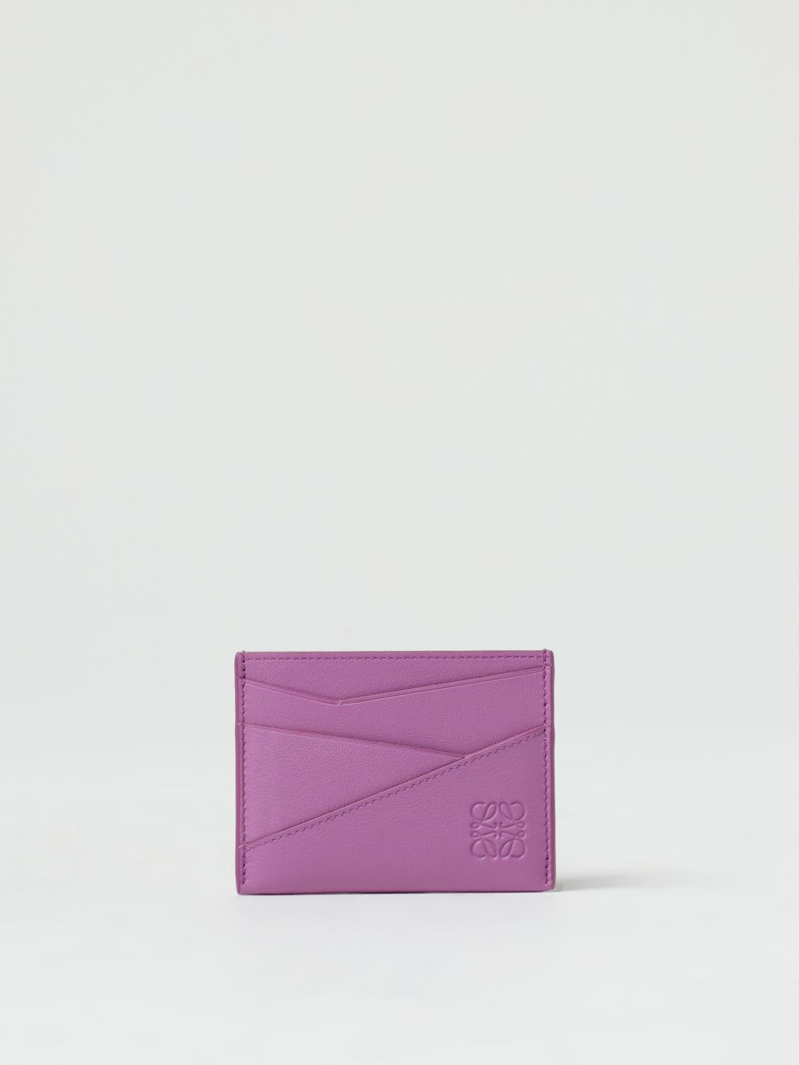 LOEWE PORTAFOGLIO: Portacarte di credito Puzzle Loewe in pelle, Rosa - Img 1