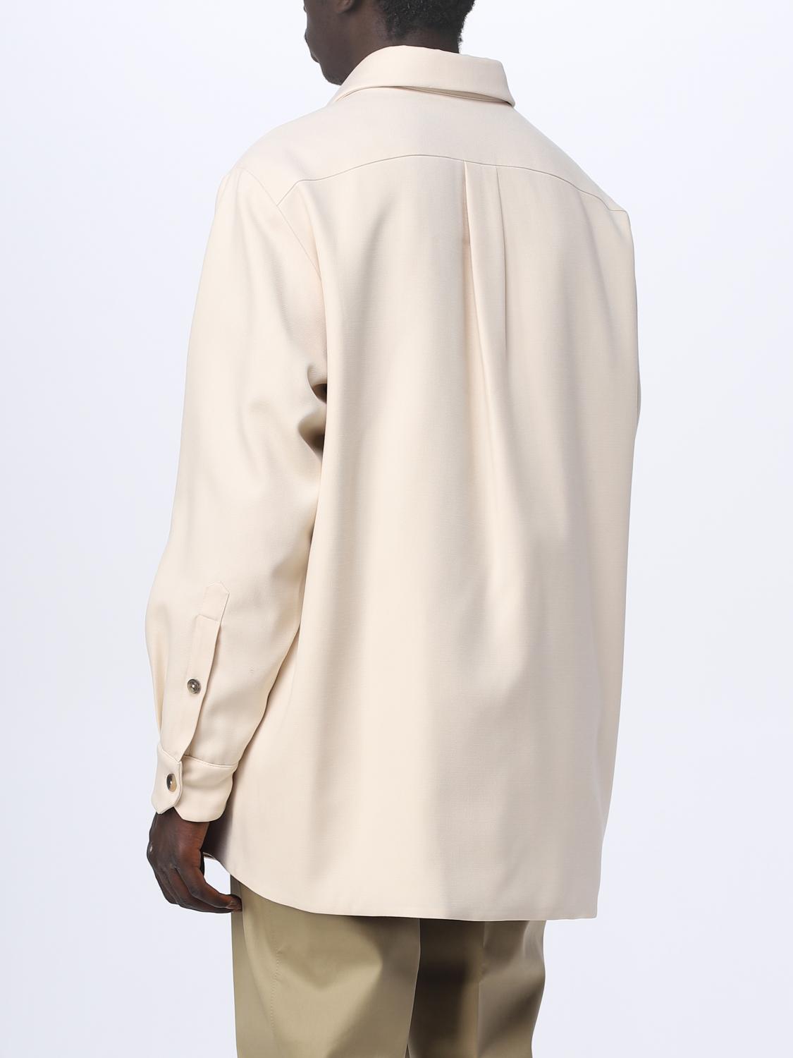 VALENTINO: overshirt in wool gabardine - Milk | Valentino shirt