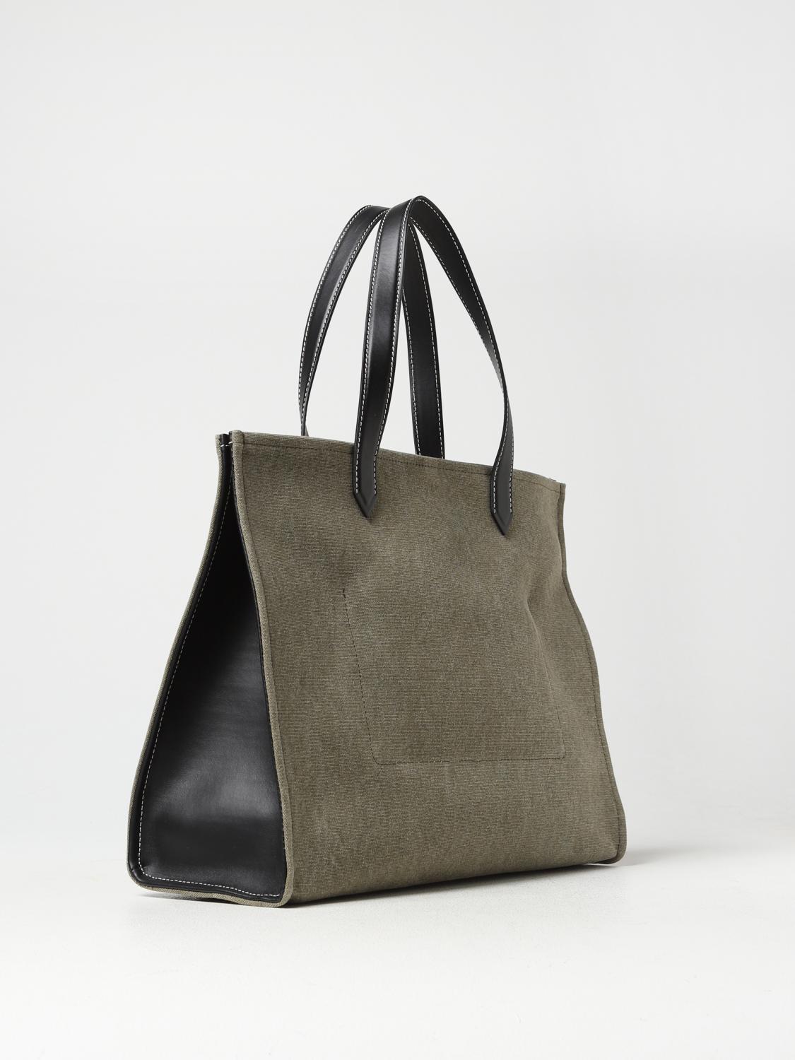 BALMAIN BORSA TOTE: Borsa B-Army Balmain in canvas con logo ricamato, Kaki - Img 2