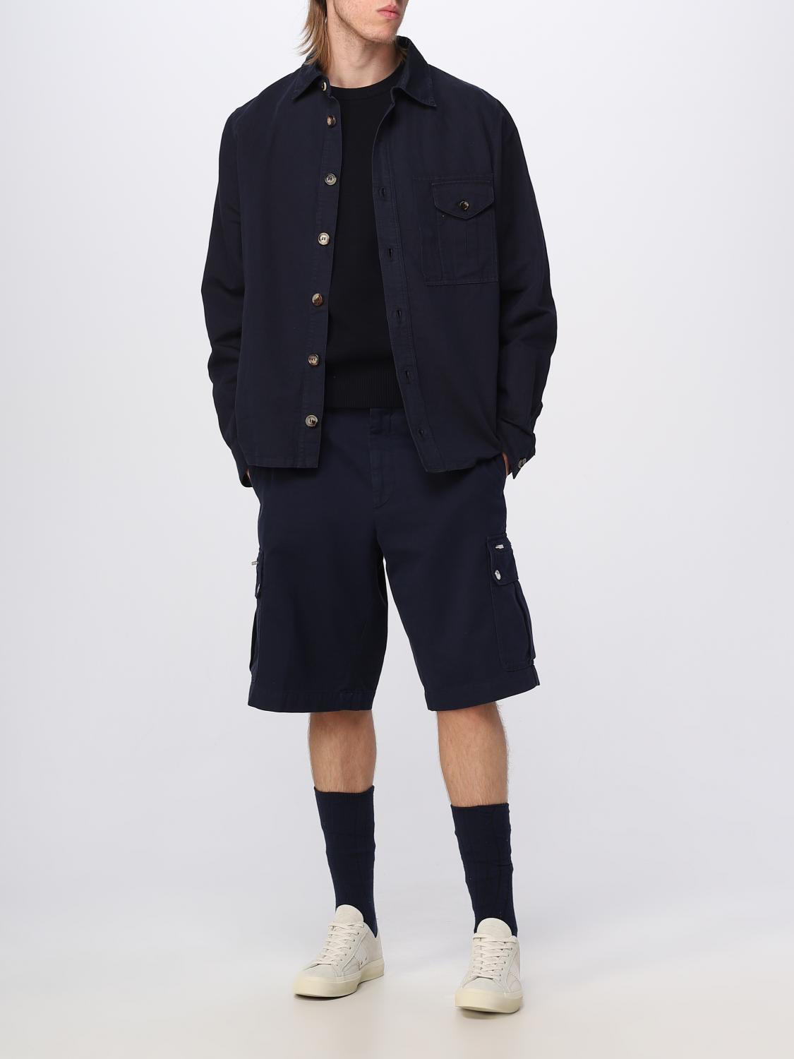 Brunello Cucinelli shorts in gabardine - Blue | MP52DG0670