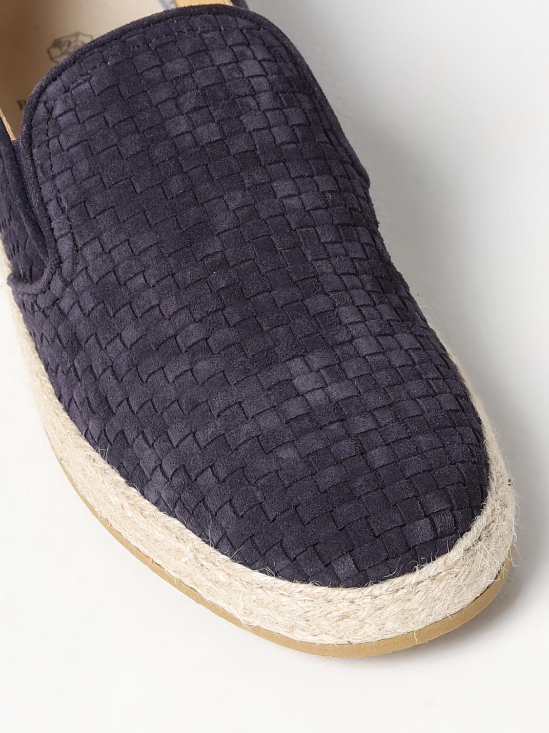 BRUNELLO CUCINELLI LOAFERS: Brunello Cucinelli moccasins in woven leather, Blue - Img 4