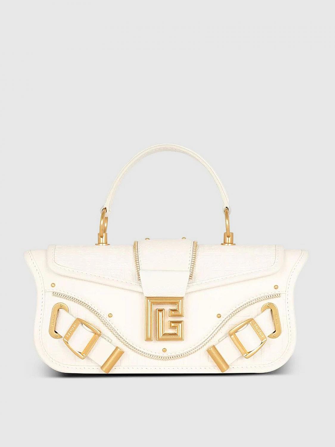 BALMAIN BORSA A TRACOLLA: Borsa a spalla donna Balmain, Marrone - Img 1